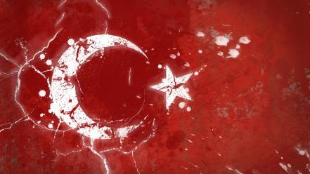 Political digital art turkish flag wallpaper