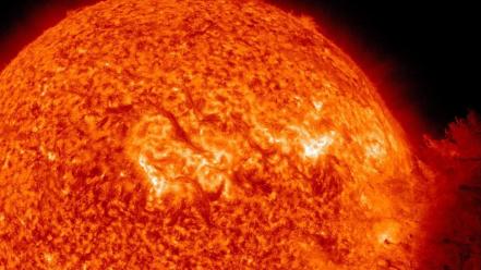 Sun outer space stars eruption wallpaper