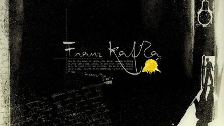 Typography light bulbs black background franz kafka wallpaper