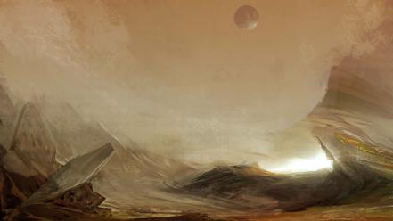 Video games landscapes design digital art wallpaper