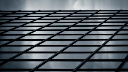 Clouds glass architecture buildings window panes reflections birmingham wallpaper