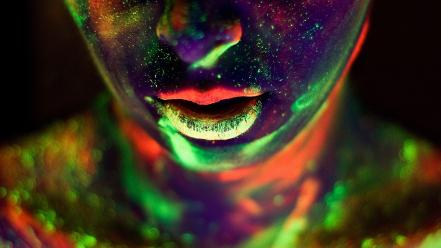 Faces body painting luminiscence wallpaper