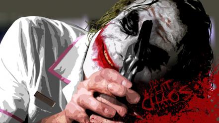 Joker chaos typography dark knight nurse uniform wallpaper