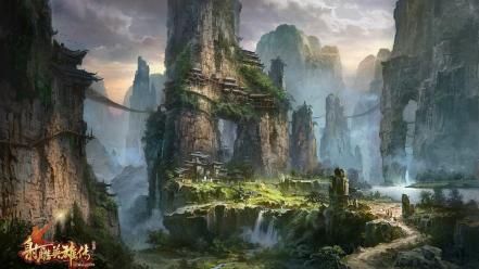 Landscapes fantasy art artwork wallpaper