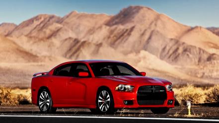 Landscapes red cars dodge charger wallpaper