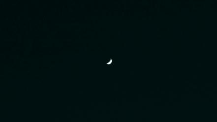 Outer space night moon skyscapes crescent wallpaper