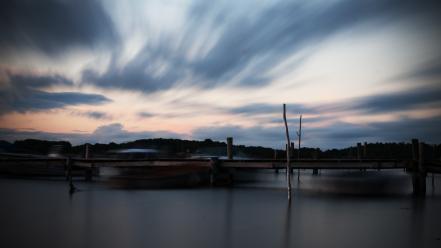 Water nature dock lakes skyscapes wallpaper