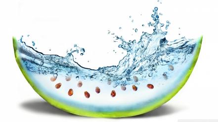 Water watermelons creativity white background wallpaper