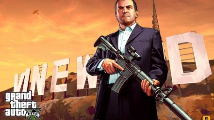 Artwork gangster pc gta v 5 vinewood wallpaper