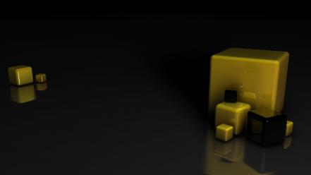 Black yellow cubes wallpaper