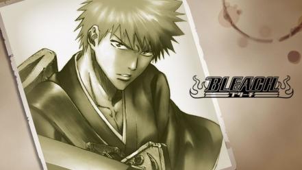 Bleach kurosaki ichigo sepia wallpaper