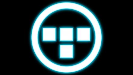 Blue tron disk uprising neon wallpaper