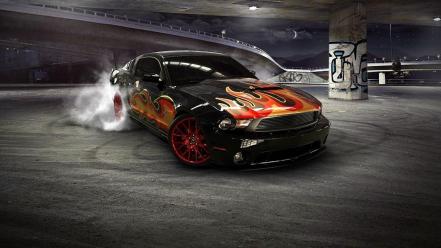 Cars ford drifting mustang upscaled wallpaper