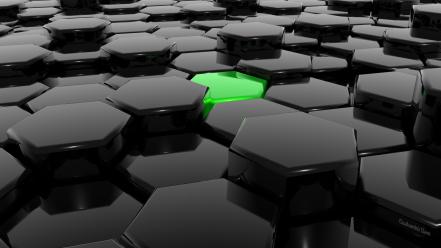 Green dark hexagons wallpaper