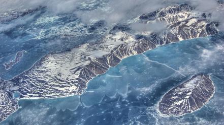 Ice clouds landscapes snow canada nunavut padloping island wallpaper