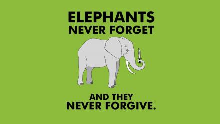 Minimalistic humor funny knives elephants simple background green wallpaper