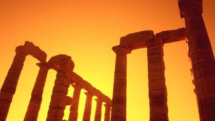 Nature greece temple poseidon wallpaper