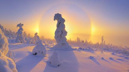 Nature sunlight snow landscapes wallpaper
