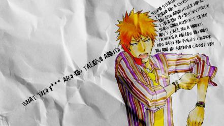 Paper bleach kurosaki ichigo typography wallpaper