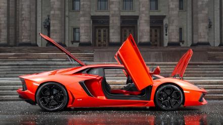 Red cars lamborghini scape aventador wallpaper