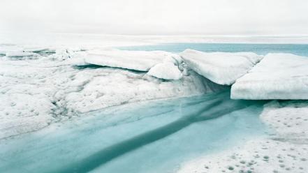 Snow fog mist rivers olaf otto becker wallpaper