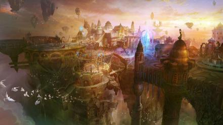 Sunset fantasy art wallpaper