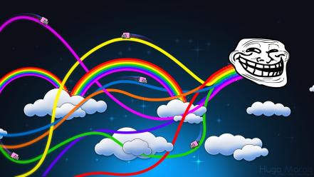 Trollface nyan cat wallpaper