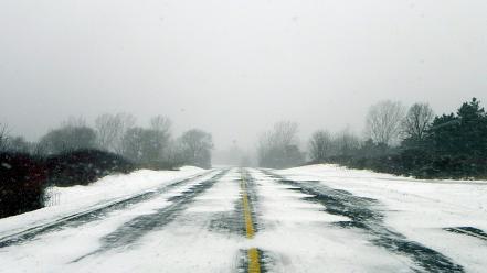 Winter roads wallpaper