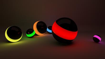 Abstract multicolor balls digital art wallpaper
