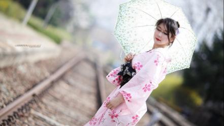 Kimono geisha asians korean han seo young wallpaper