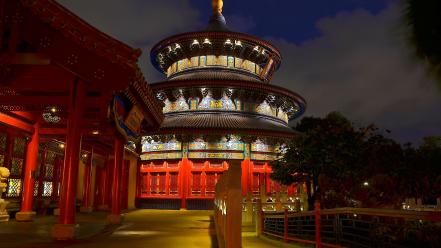 Night china architecture epcot wallpaper