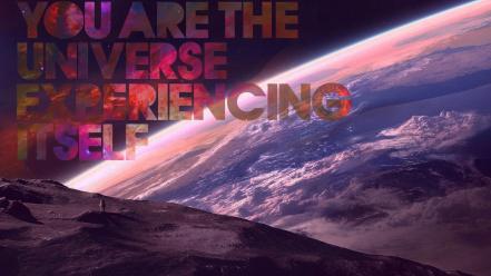 Outer space quotes earth typography wallpaper