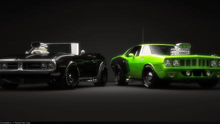 American cars digital art 3d wallpaper