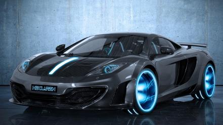 Black cars tron mclaren mp4-12c wallpaper