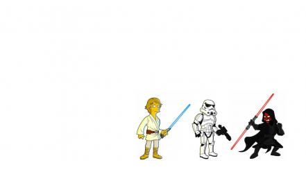 Lightsabers luke skywalker the simpsons white background wallpaper