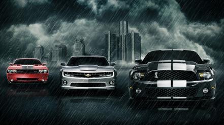 Rain cars ford chevrolet dodge wallpaper