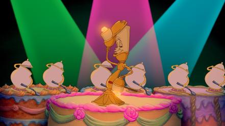 Teapots candles beauty and the beast cakes wallpaper