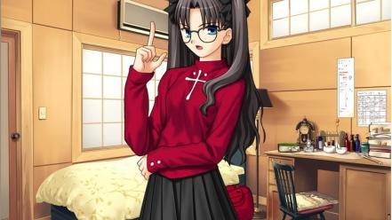 Tohsaka rin anime girls fate/hollow ataraxia wallpaper