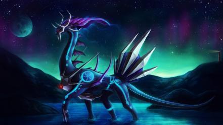 Water pokemon night stars moon dialga wallpaper
