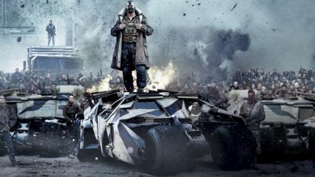 Bane batmobile the dark knight rises cities wallpaper
