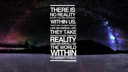 Space text quotes typography reality night sky wallpaper