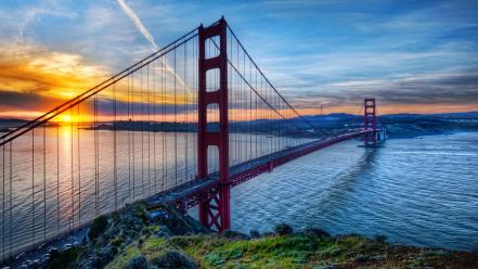 Sunrise architecture bridges golden gate bridge san francisco wallpaper