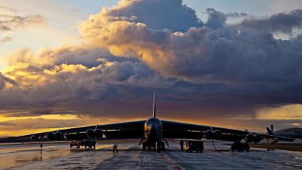 Sunset aircraft b-52 stratofortress aviation wallpaper