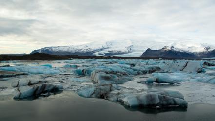 Water ice clouds landscapes iceland wallpaper