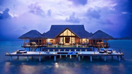 Water ocean beach house wallpaper