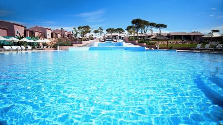 Water swimming pools wallpaper