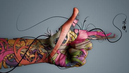 Abstract minimalistic hands wallpaper