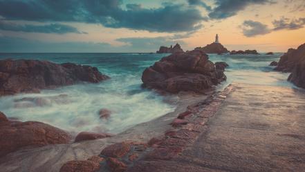 Beach lighthouses wallpaper