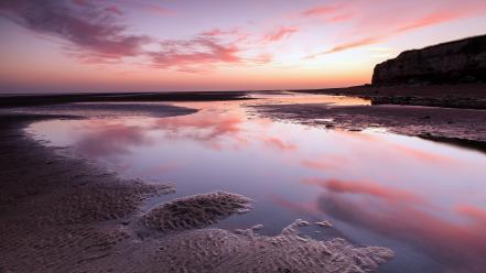Landscapes nature beach united kingdom reflections wallpaper