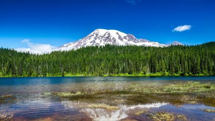 Mountains landscapes nature seattle lakes reflections washington wallpaper